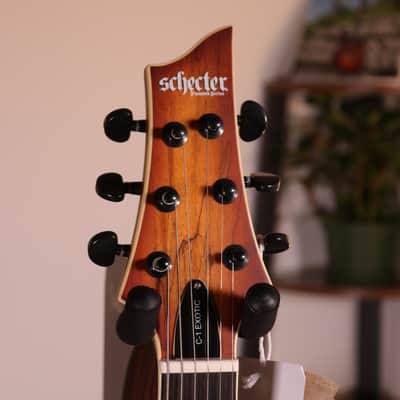 Schecter C-1 Exotic Spalted Maple - Ebony Fingerboard, Satin Natural Vintage Burst image 8