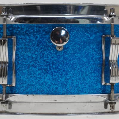 LUDWIG  CLASSIC JAZZ FESTIVAL 14"X5" SNARE DRUM 1970s - Blue Sparkle image 5