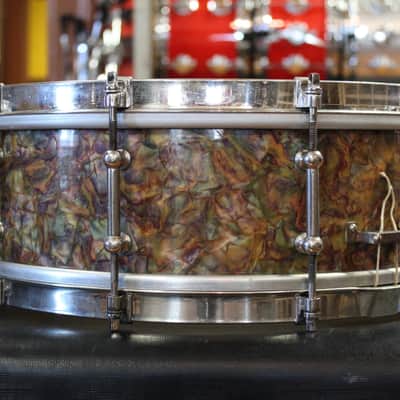1930s Ludwig and Ludwig 5x14 Snare Drum in Peacock Pearl image 3