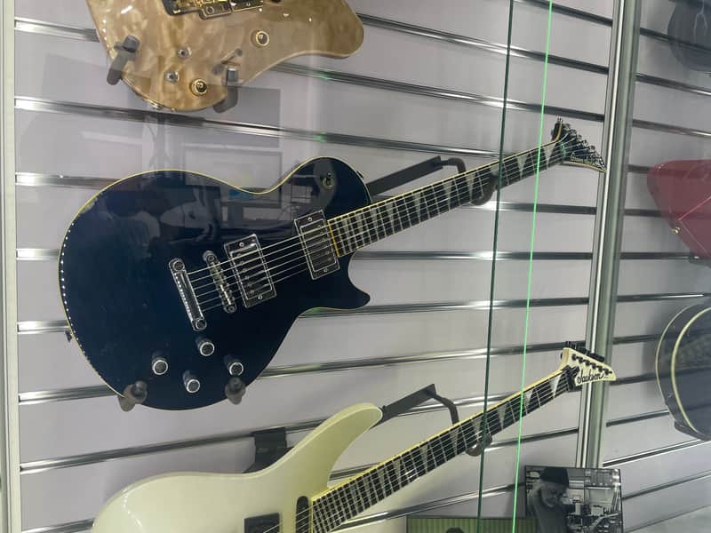 Non-Working Grover Jackson Charvel LP 1990s Japan Factory Trans Blue Flame Top Guitar Les Paul Style image 1