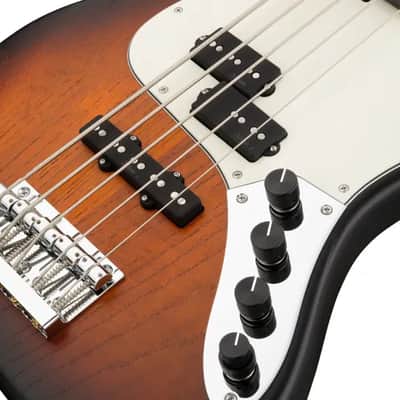 Sadowsky MetroLine 21-Fret Vintage P/J Bass-Swamp Ash Body-5 String-Almond Sunburst Transparent Satin-Fretless image 5