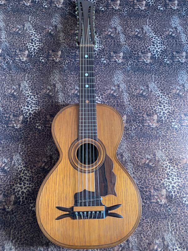 Raffaele Calace Italian folk guitar 1890 - Natural Wood! image 1