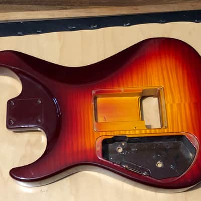 1989-91 Japan Charvel 375 Deluxe Exotic Flame Sunburst Guitar Body Floyd Ready image 9