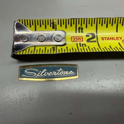 Silvertone Guitar Headstock Logo Teisco Shark 60s Emblem Badge image 3
