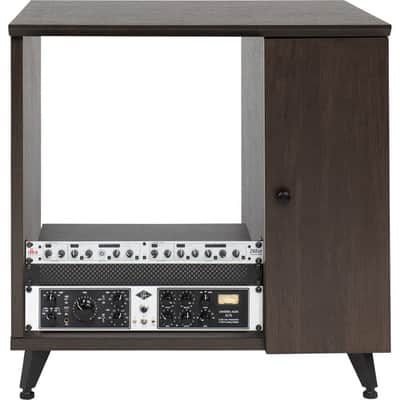 Gator Elite Furniture Series Rolling Rack Sidecar Cabinet in Dark Walnut Brown Finish with Configurable Rack Space & Shelving GELITESIDECAR-BRN image 8