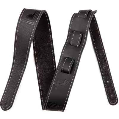 Fender 2' Monogrammed Leather Strap, Black image 1
