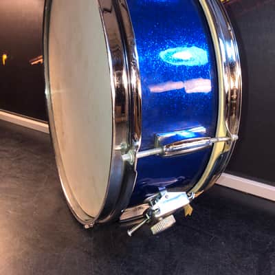 Beautiful Japanese  Snare Drum Unbranded  Stencil  1970s - Blue Sparkle image 6