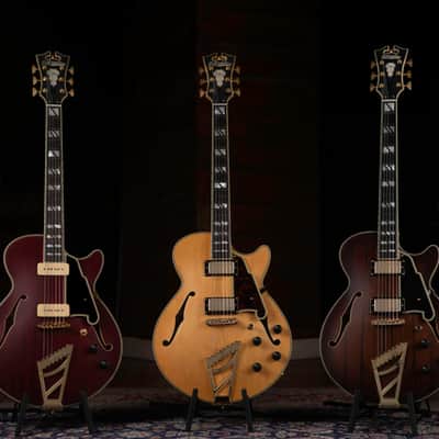 D'Angelico DADSSSBBGT DELUXE SS Single Cutaway Semi-Hollow Body 6-String Electric Guitar w/Deluxe Hardshell Case image 8