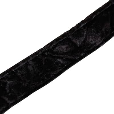 LM 2" Crushed Velvet BLACK guitar STRAP - Comfortable, Soft - NEW old stock image 4