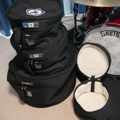 Gretsch USA Custom 4 shell pack - Round Badge - Red Glass - 24" 16" 13" 10" - 2013 image 16