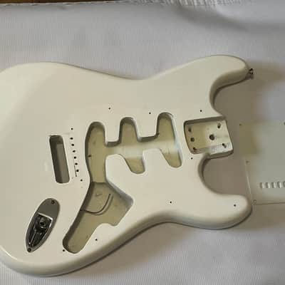 1980's Korean Kramer ZX30 White Stratocaster Plywood Guitar Body 2 Post Tremolo image 1