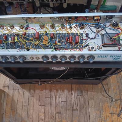 Fender Deluxe Reverb "Drip Edge" 2-Channel 22-Watt 1x12" Guitar Combo 1968 - 1969 - Silverface image 6