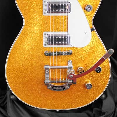 2025 Gretsch G5230T Electromatic Sparkle Jet FT Bigsby Electric Guitar Gold Sparkle 8lbs 6oz image 1