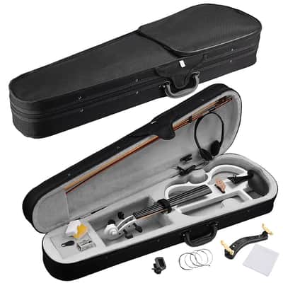 Cxxss 4/4 Violin Electric Violin(right hand)white-US image 12