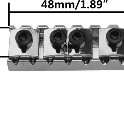 2Pcs Electric Guitar Locking Nut, 48mm Electric Guitar String Nut Compatible with Electric Guitar Tremolo Bridge (Silver) image 2