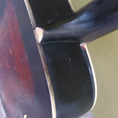 Vintage Harmony? acoustic Hollow arched top body guitar with F holes image 8