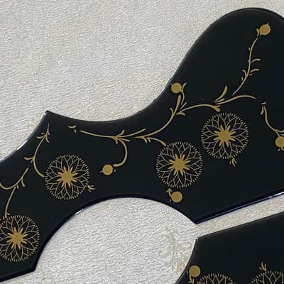 2 Pcs Acoustic Guitar Pickguard Self Adhesive Sheet For Gibson J200 SJ200 ,Crystal Black image 4