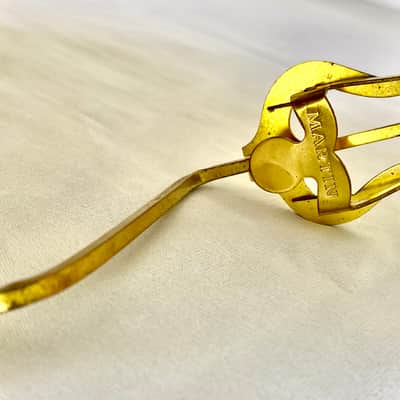 Rare Vintage Martin Tenor Saxophone Lyre Original Gold Lacquer Brass Music Stand Holder Accessory image 3