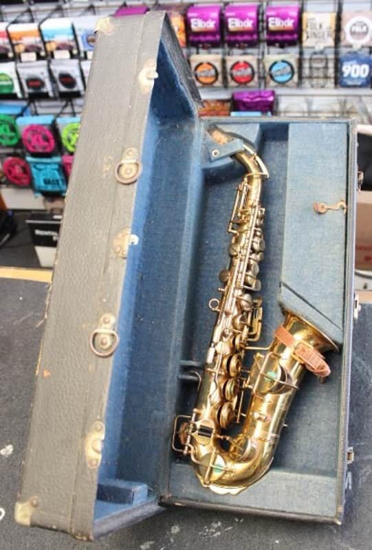 Vintage Buescher Curved Soprano Sax with orig case image 1