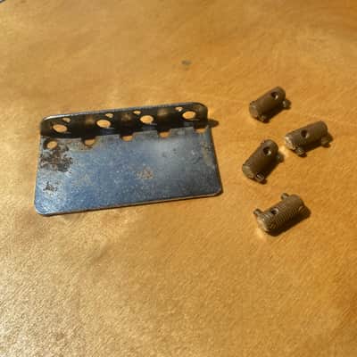 Vintage Pre-CBS Fender Bridge Plate and saddles - Precision Jazz image 6