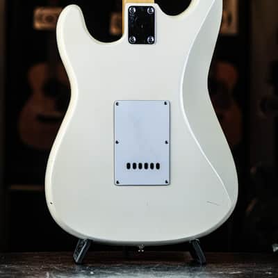 1990s Cort S-style Electric Guitar white / matching headstock image 11