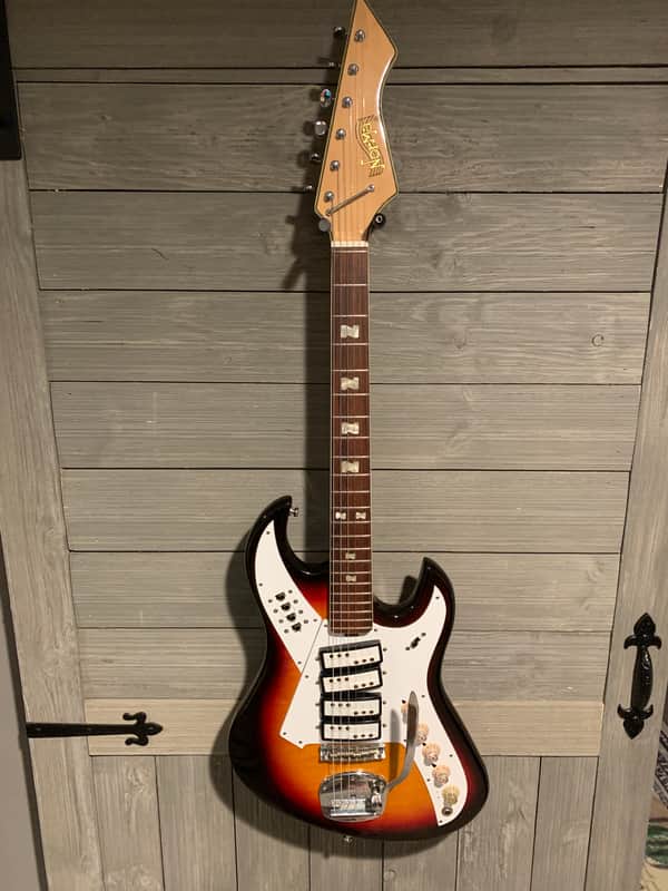 Teisco Norma EG421-4 Pickup 1968 Sunburst w/Original Chipboard Case image 1