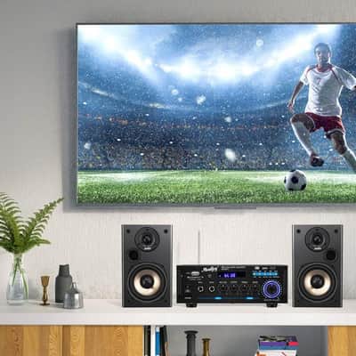 Bluetooth Stereo Amplifier - Desktop Audio Power Amp Receiver with FM Radio, MP3/USB/SD Readers image 7