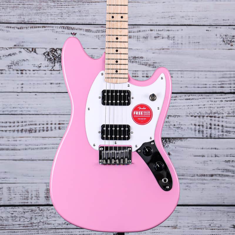 Squier Sonic Mustang HH Short-Scale Electric Guitar w/Humbuckers | Flash Pink (IN-STOCK)