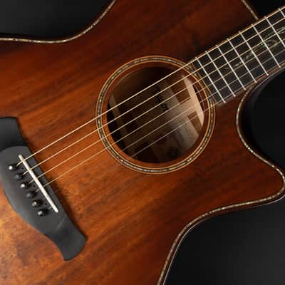 2022 Taylor Builder's Edition K24ce V-Class - Kona Burst | USA All Solid Grand Auditorium Acoustic Guitar Koa Beveled Armrest Cutaway ES-2 Pickup Paua Abalone Purfling | OHSC image 20