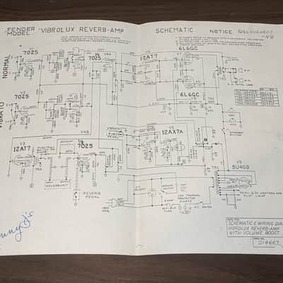 Fender 70 watt Vibrolux amp w/Reverb Schematic image 2
