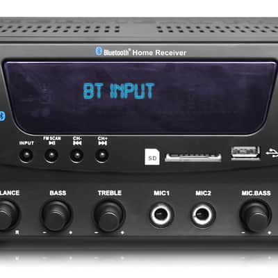 Technical Pro RX113BT Bluetooth Home Receiver Amplifier - 1500w Peak, 5.1 Channel, 10-Band EQ, Karaoke Mic Inputs, Rack Mountable