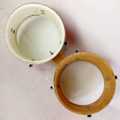 Ludwig Bongo Drums 5.5x8"Red Sparkle Set Vintage 60s/80s 3ply/6ply Super Classic image 8