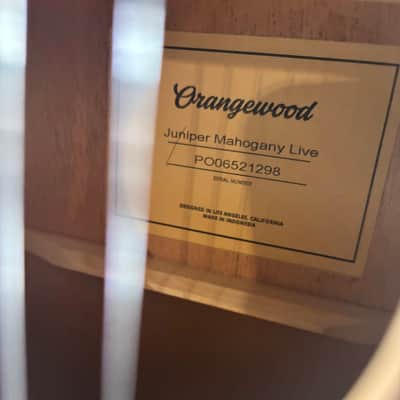 Orangewood Juniper Live River Bridge - Mahogany - Acoustic Electric - New! image 5
