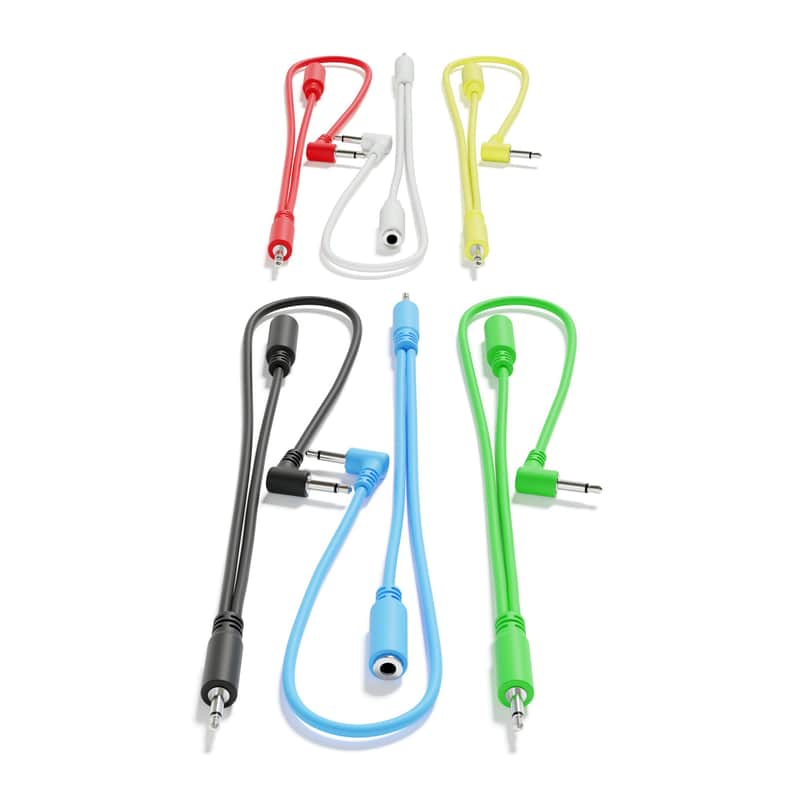 ExcelValley [6A-Pack | 200 cm - 78.74"] Right Angle Hopscotch Mono Splitter Y Patch Cables TS 3.5mm 1/8" Eurorack Synth image 1