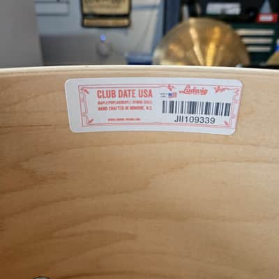 Ludwig Club Date USA 18-14-10" Maple/Poplar 7-ply Shells - Black/Gold Duco image 19
