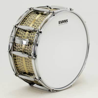 TreeHouse Custom Drums 6½x14 Hammered Brass Snare Drum w/Beaded Dunnett Strainer image 6