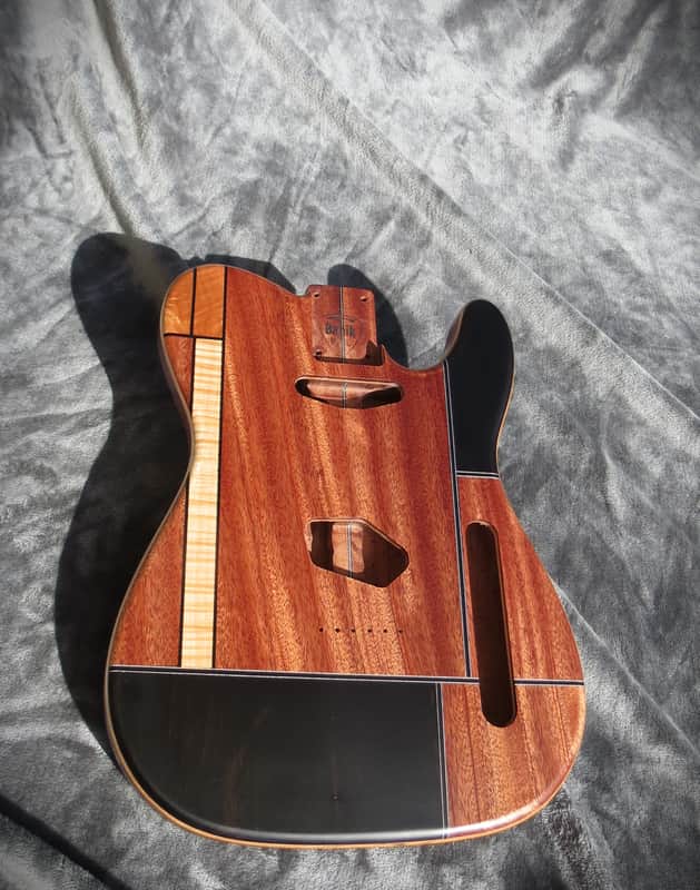 Babik Custom Telecaster Style body, Art Top, Ebony and Mahogany, Handmade 2025 image 1