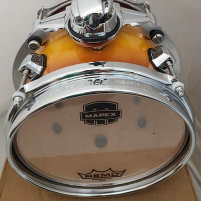 New Mapex Saturn Evolution 8x7" Exotic Sunburst Lacquer w/Chrome Hardware Drum Rack Tom Tom Maple-Walnut | NEW | WorldShip | Dealer image 5
