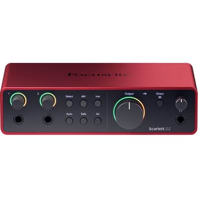 Focusrite Scarlett 2i2 4th Gen Audio Interface with StreamEye Cans50 Headphones and XLR Cables image 2