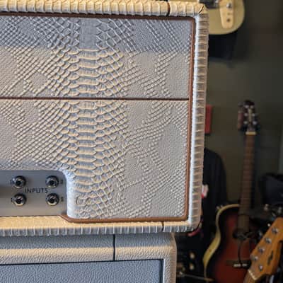 Marshall Bernie marsden 1959hwbm #53/120 100 watt head - Whitesnake white snakeskin image 4