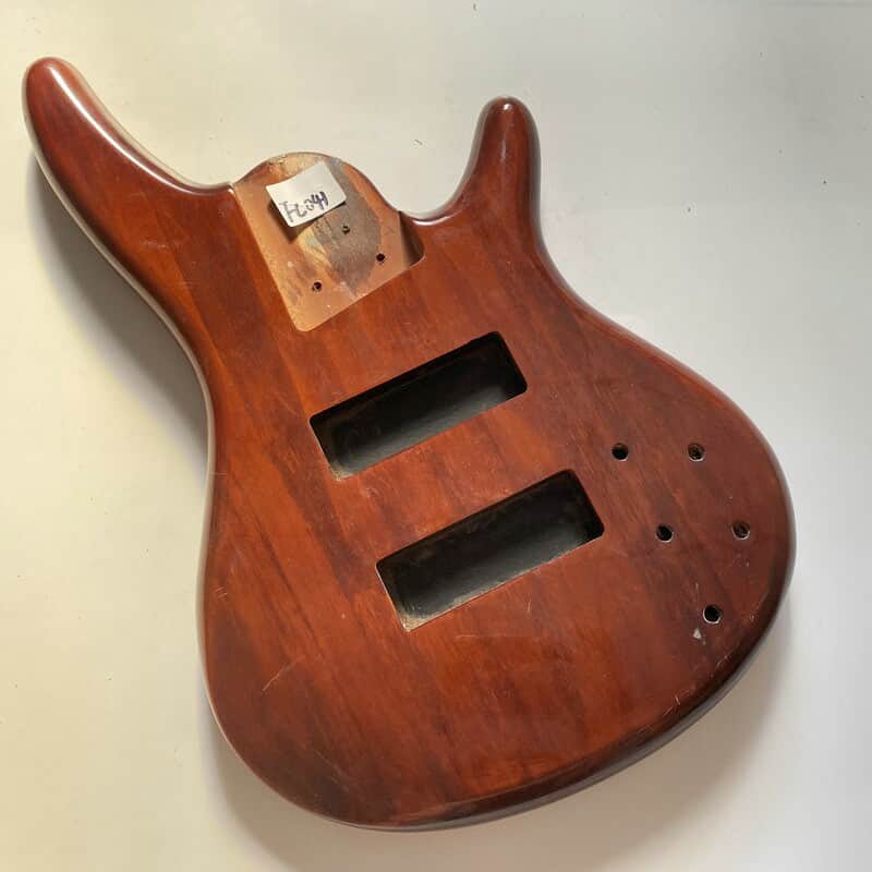 Glossy Brown 6 String Bass Basswood Body image 1
