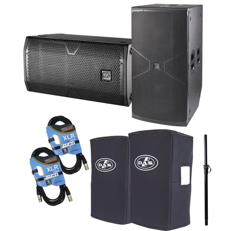 Das Vantec 20A, Vantec 218A, CVR-VANTEC20, CVR-VANTEC 218A, (2) XLR Cables, On Stage Pole Bundle image 1
