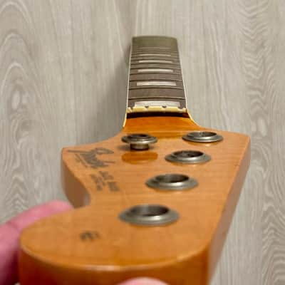 1966 Fender Jazz bass neck w/original lollipop tuners image 16