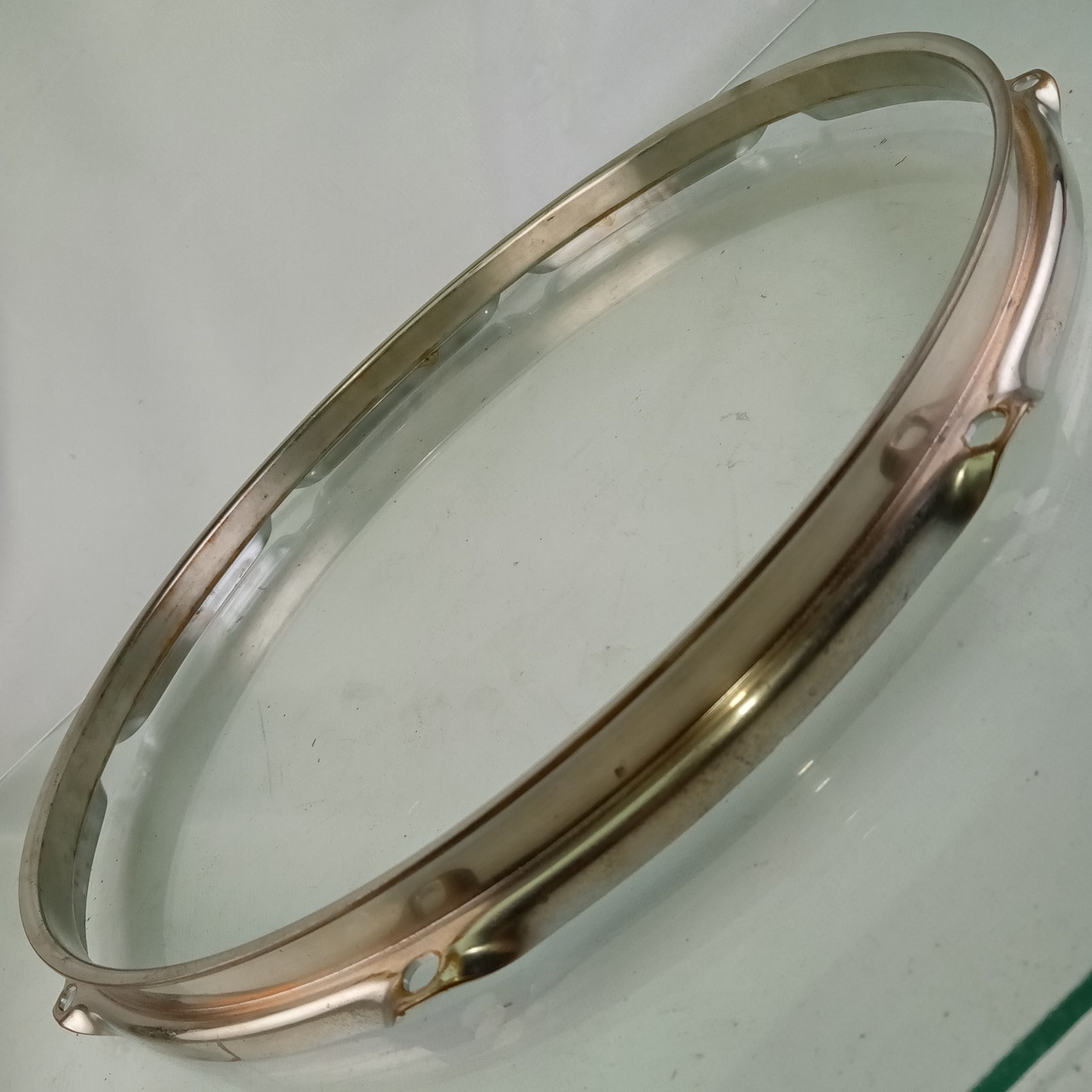 Ludwig 14"BRASS 8Lug Triple-Flange Snare/Floor Tom Drum Rim/Hoop Vintage 60s COB — main photograph