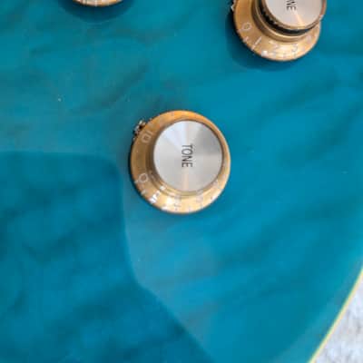 2022 Epiphone Les Paul Standard '60s Quilt Top - Transparent Blue (Flawless + 1 Scratch) image 8