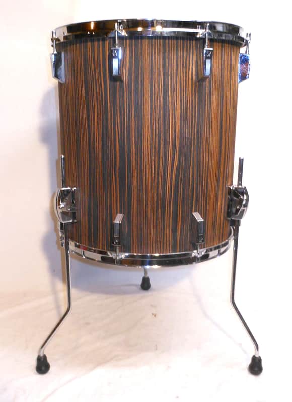 Vintage 80's SONOR PHONIC-PLUS Series 18" deep x 16" wide Makassar Ebony Floor Tom image 1