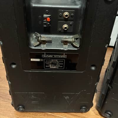Pair (2) near-vintage Panasonic Ramsa WS-A80 speakers w/ Ultimate stand clamp in black image 5