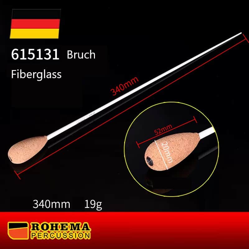 Rohema Bruch Fiberglass Conductor Baton - Cork Handle, 350mm image 1