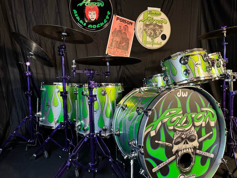 Rikki Rockett's Poison 2022 Stadium Tour DW 6-Piece Drum Set