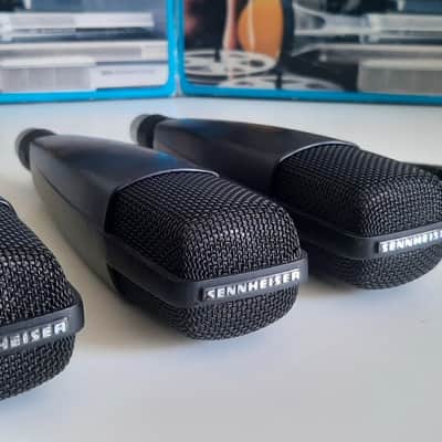 Set of 3x Sennheiser MD 421-U4 Cardioid Dynamic Microphones with Matched Serials 1960s - 1990s - Black image 3